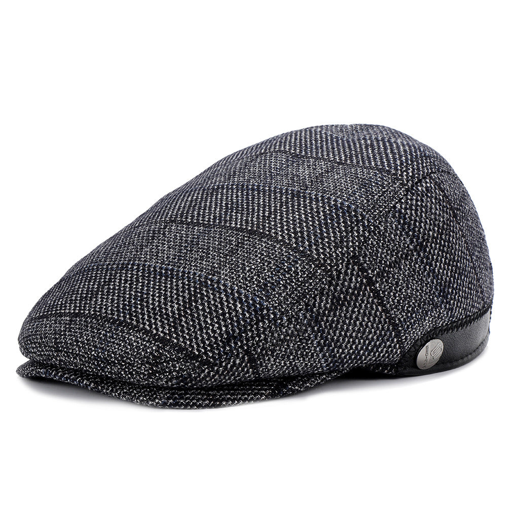 Woolen Cheesecutter Herringbone Pattern Adjustable mens hats Distinguished Fine Apparel 87 ZH12 Gray Adjustable