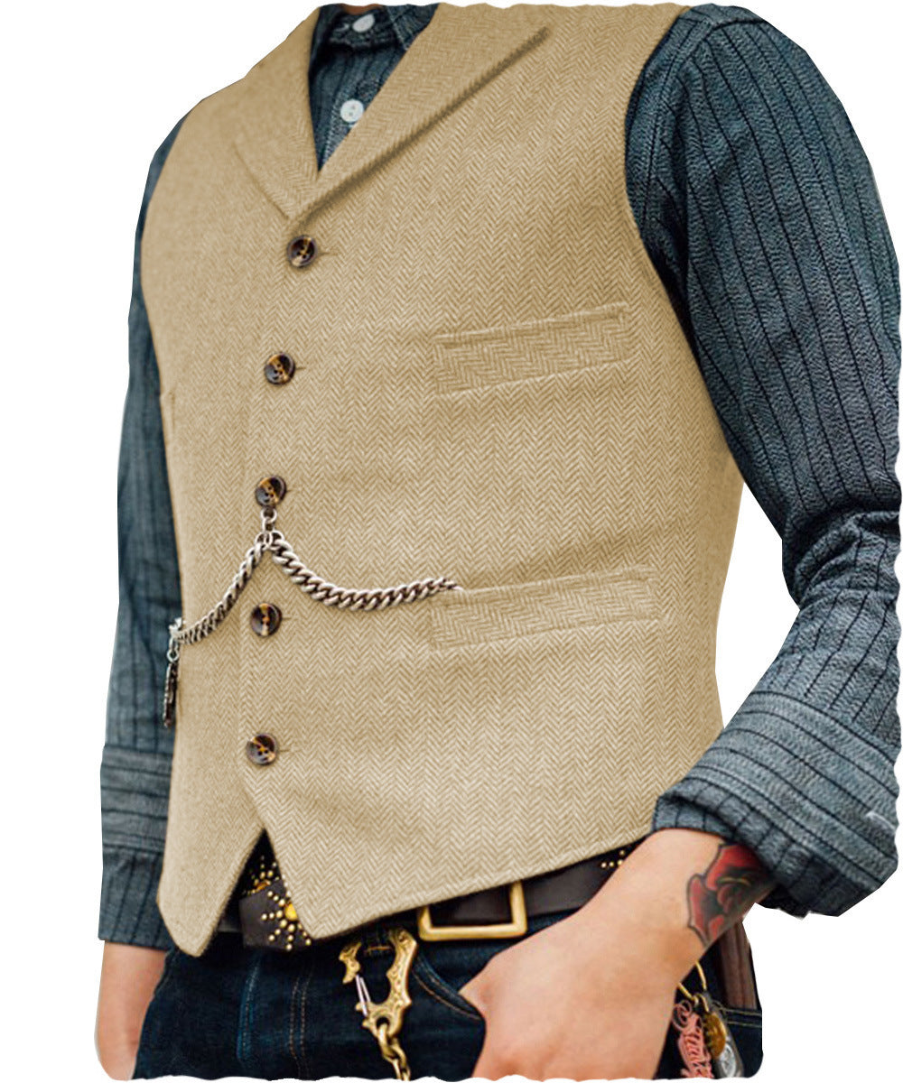 Men's Vest Wedding Groom Best Man Vest mens vest Distinguished Fine Apparel Champagne L