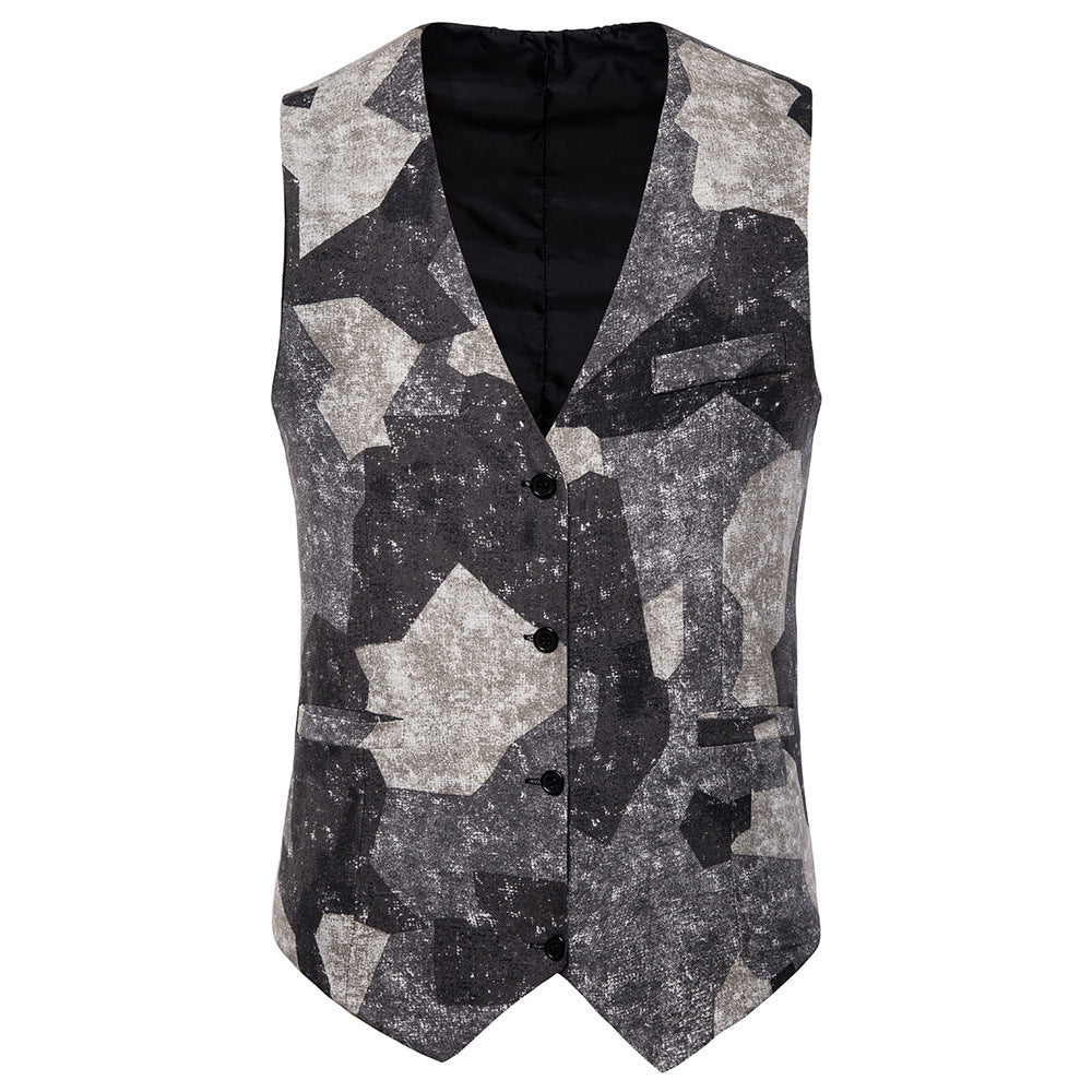 Men's Casual Ethnic Print Vest gents vest Distinguished Fine Apparel MJ08 M