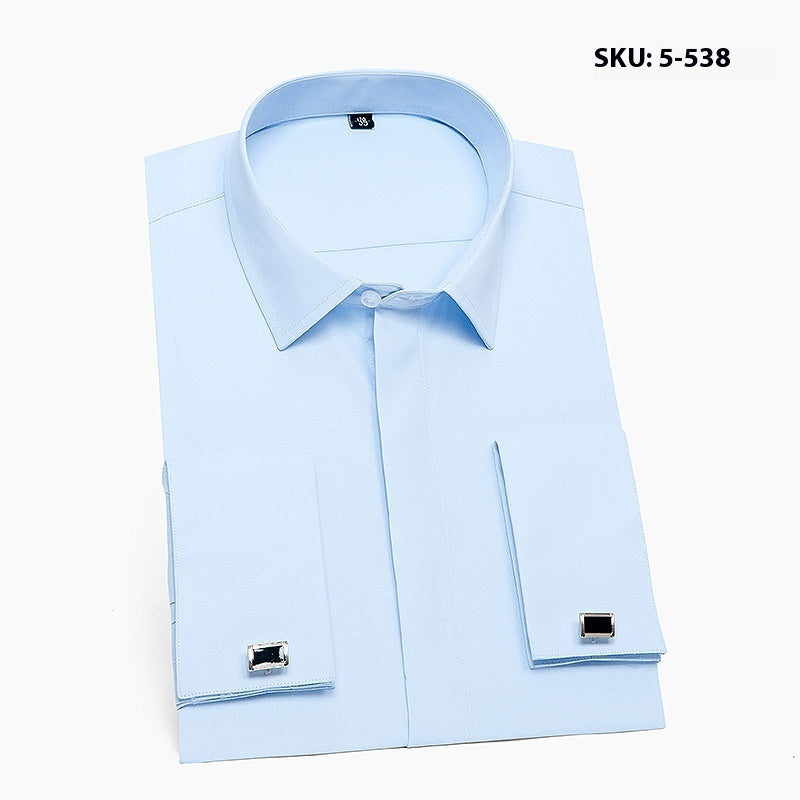 Men's Long Sleeve Business Shirt - Non-ironing mens shirt Distinguished Fine Apparel 5538 M