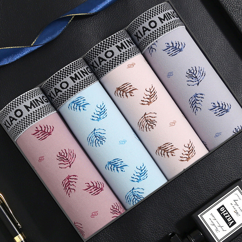 Men's Underwear Large Size Boxer Pack of X4 mens underwear Distinguished Fine Apparel Fenghua Snow Moon 4PCs L