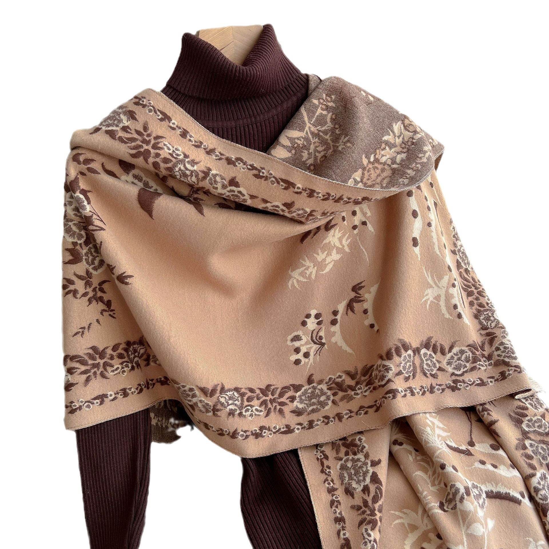 Ladies Cashmere Tassel Decorative Scarf - Elegant and Beautiful ladys skafs Distinguished Fine Apparel