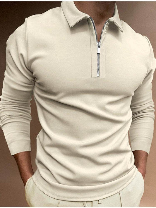 Men's Polo in Beige - Stylish Sleek Streamlined gents top Distinguished Fine Apparel