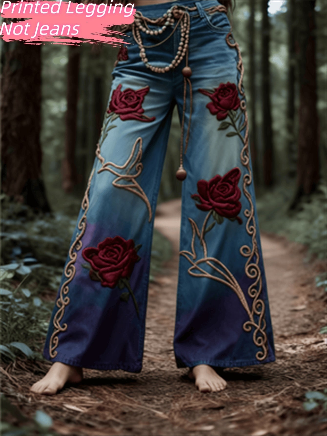 Fashionable Casual Women's Jeans - Beautiful Floral Wear womens pants Distinguished Fine Apparel