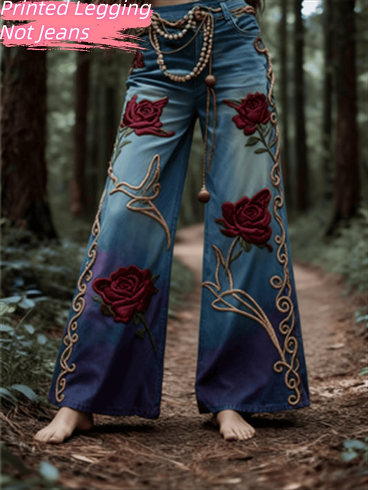 Fashionable Casual Women's Jeans - Beautiful Floral Wear womens pants Distinguished Fine Apparel