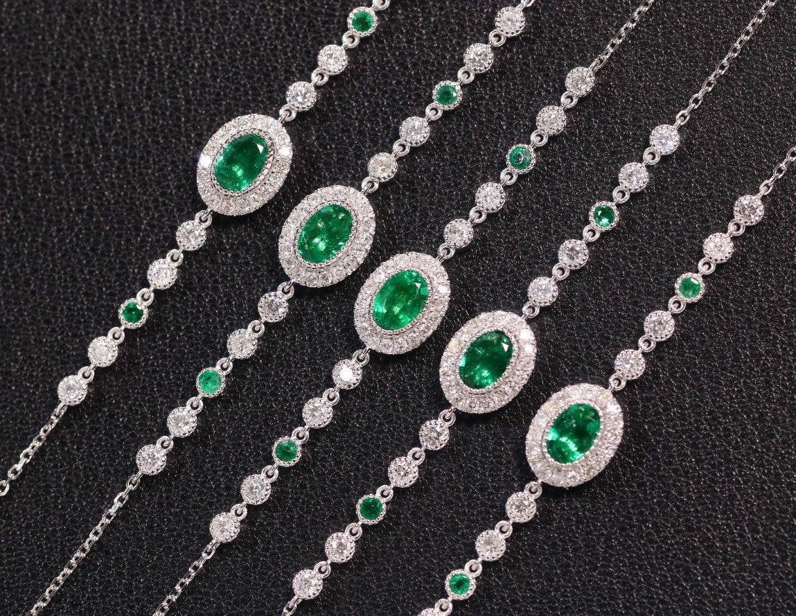 50% Off Distinguished ladies Natura Emerald Bracelet - High Class Statement ladies bracelet Distinguished Fine Apparel