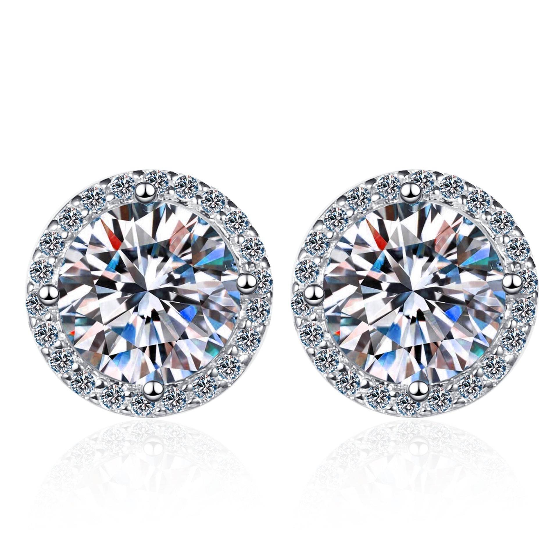 Women's Mosonite S925 Sterling Silver Earrings ladys earrings Distinguished Fine Apparel 1CT