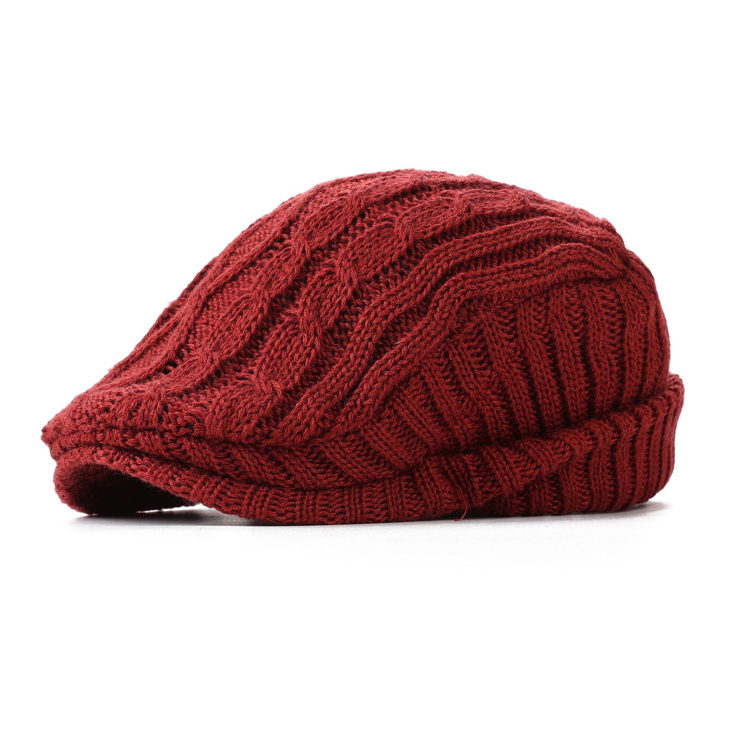 Mens Hat: Gentlemen's Fleece Lined Warm Winter and Autumn Headwear mens hats Distinguished Fine Apparel Brick Red M