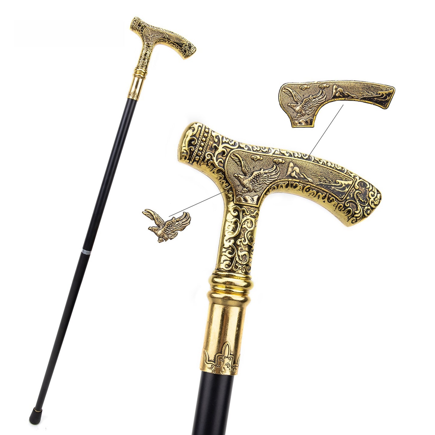 Statement Walking Cane walking stick Distinguished Fine Apparel Eagle Double Section
