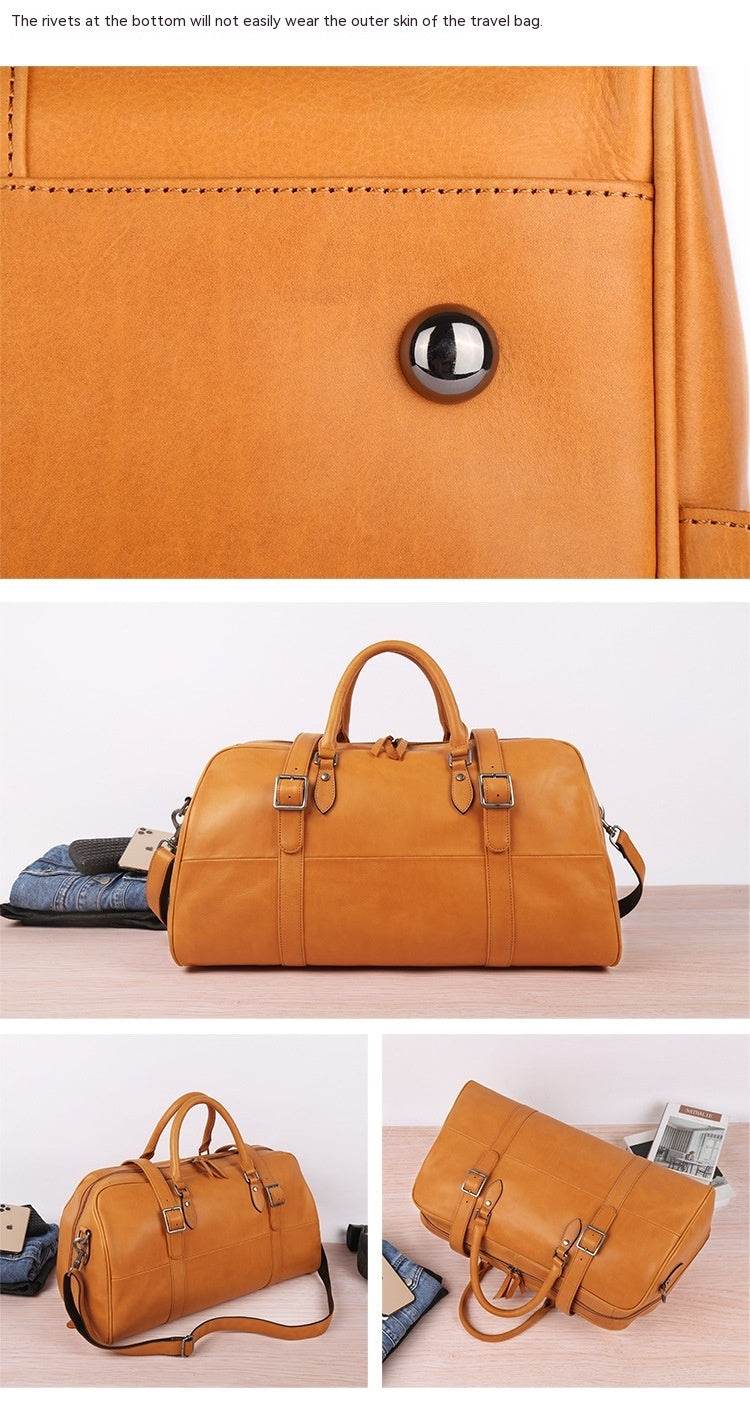 Distinguished Gents Leather Travel Bag Large Capacity Casual Portable gents bag Distinguished Fine Apparel