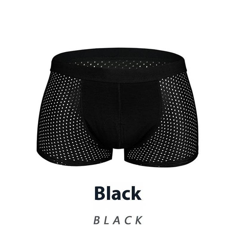 Ice Silk Men's Plus Size Boxer Briefs Gents Undergarments Distinguished Fine Apparel Black 2XL