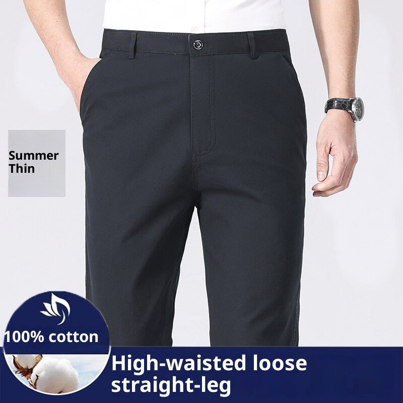 Men's Casual Straight-leg Cotton Plus Size Trousers mens pants Distinguished Fine Apparel