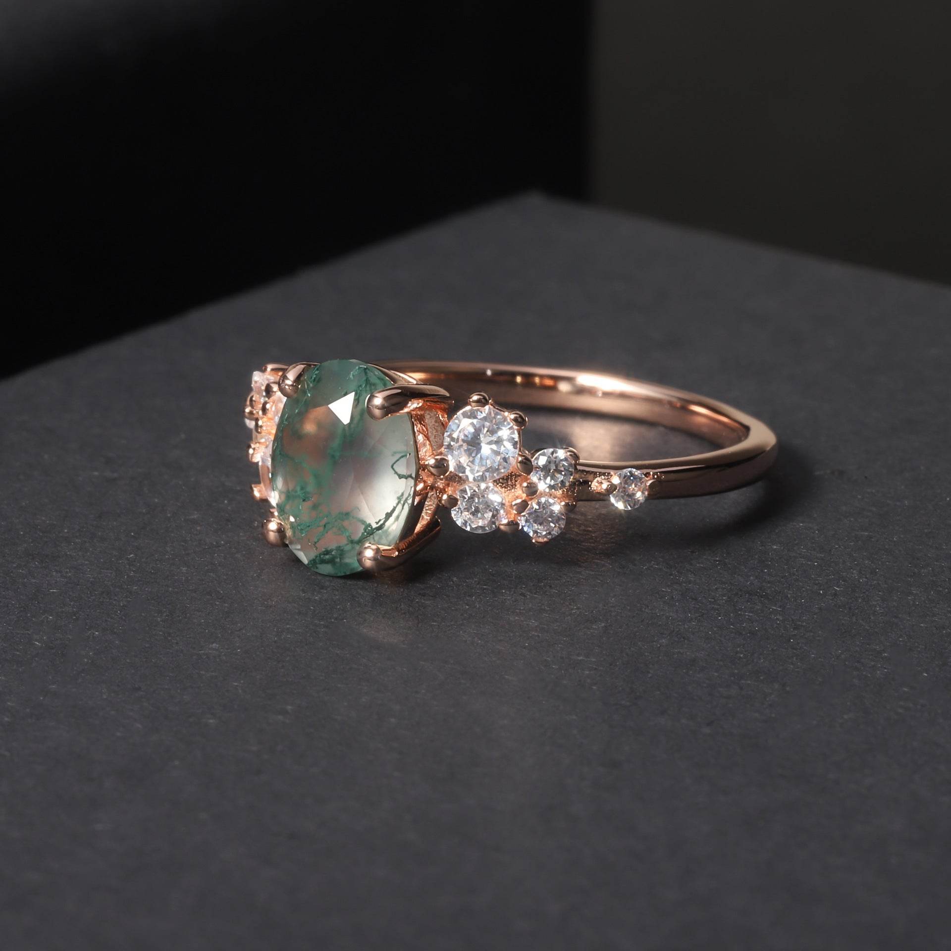 925 Sterling Silver Rose Gold Gemstone Ring – Romantic Luxury for Everyday Wear ladys ring Distinguished Fine Apparel