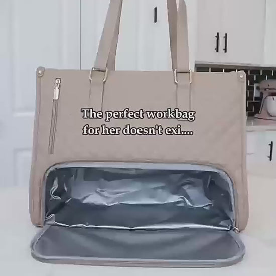 Women's Insulated Leak-proof Large Day Bag - Formal Looking Practical in Hot Country's Lady's Bags Distinguished Fine Apparel